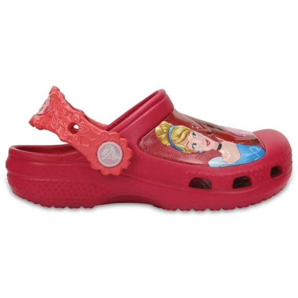 Crocs x Disney Princess Girls sz 4 - 5 Cinderella Rapunzel Pink Shoes Excellent - Picture 3 of 12